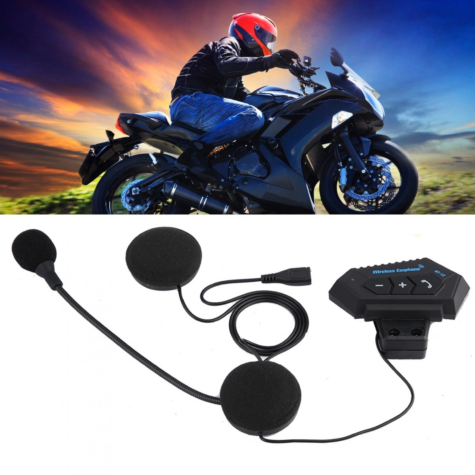 1 Pair Motorcycle Helmet BT Headset Headphone Speakers Support Hands-free Calling. 