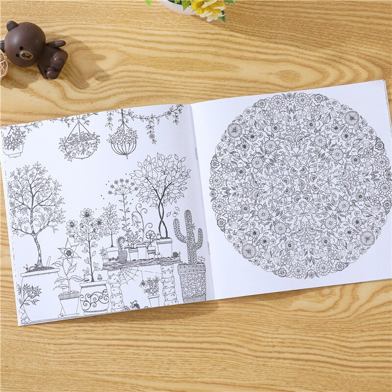 English Anti-Stress Coloring Book for Kids Adult DIY Toys School Craft Art Drawing Dupply Painting Art Graffiti Book Toy. 