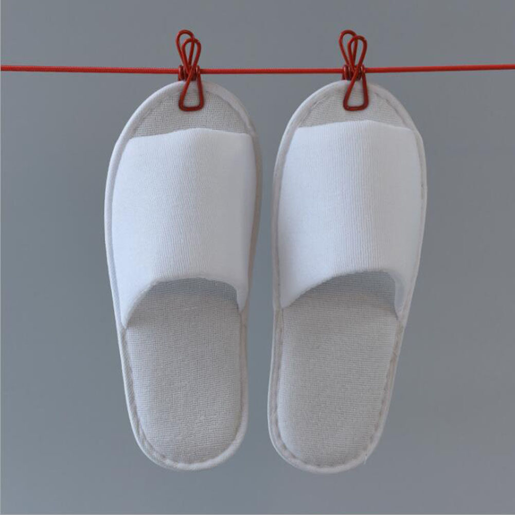 【WEJA】1Pair Hotel Slippers Thickened Disposable Home Guest Indoor Slippers Open Toe Non-slip Couple Travel Slippers. 