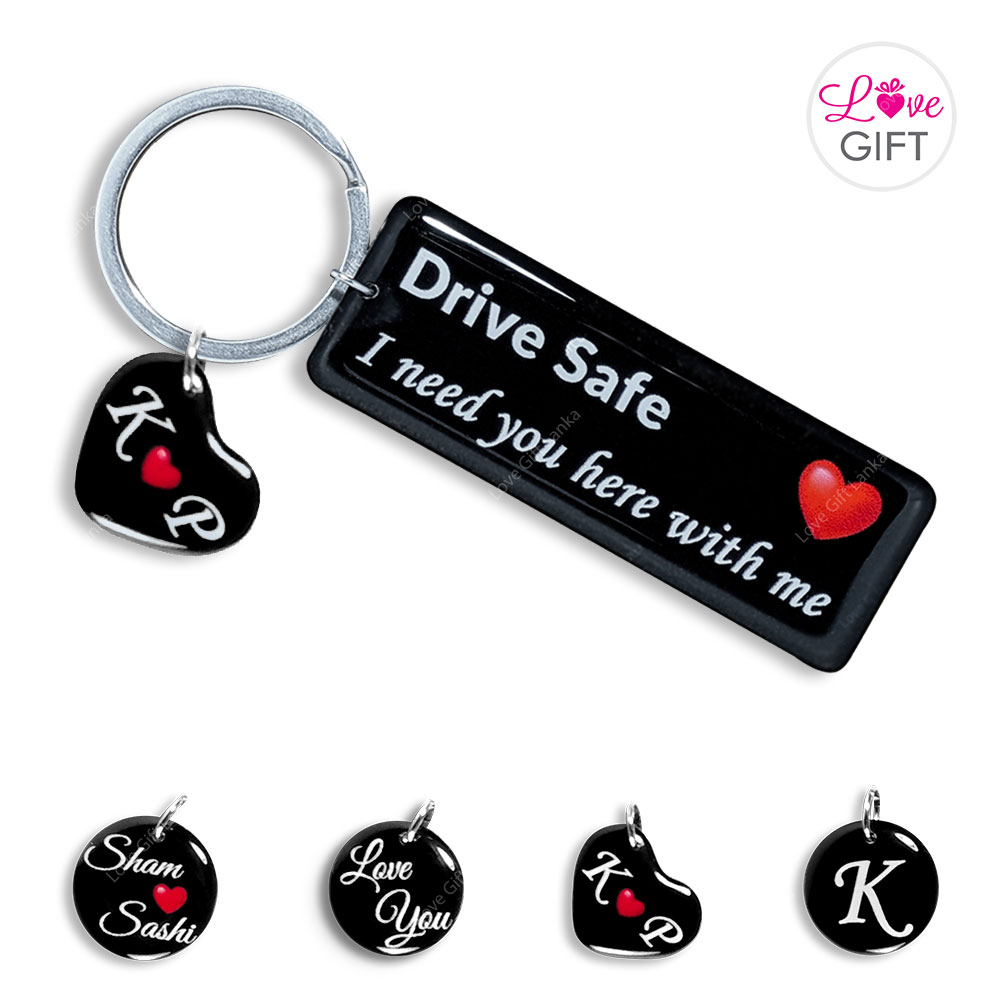 Drive safe keychain hot sale with name