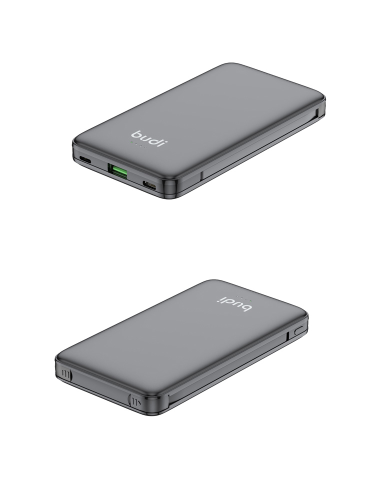 10000mAh Quick Charge Power Bank with Build-in Charge cable. 