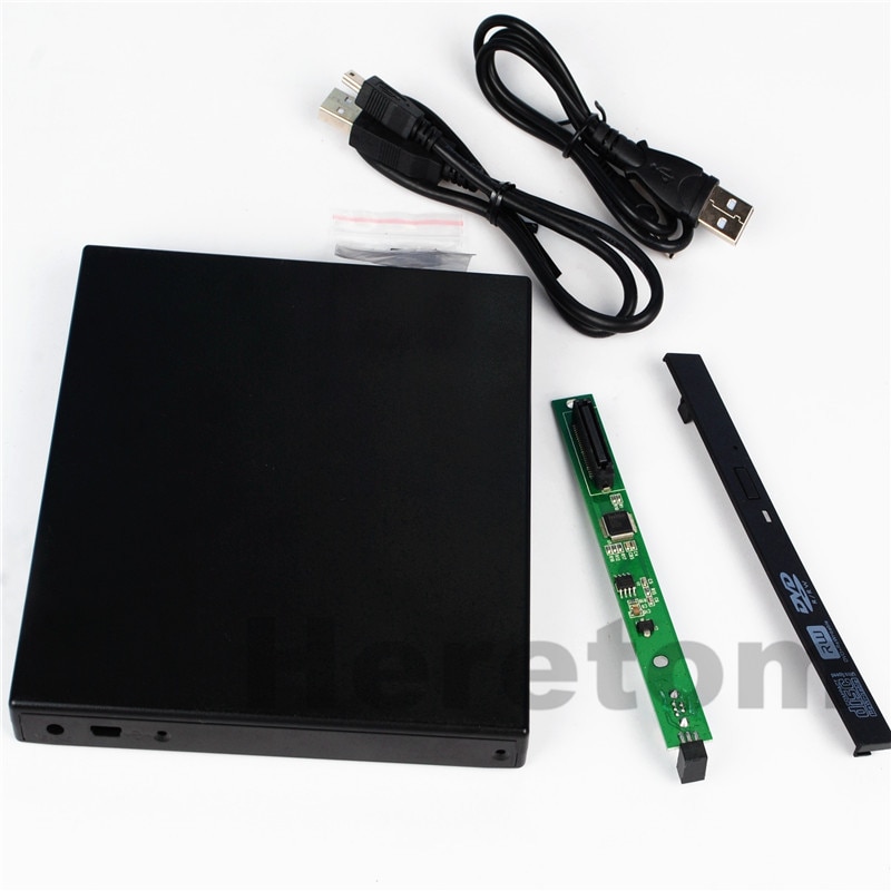 12.7mm USB 2.0 DVD/CD-ROM Case PATA SATA Drive External Enclosure For Laptop. 