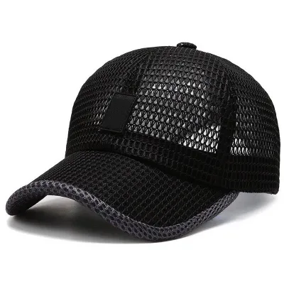 Men Mesh Baseball Cap Summer Breathable Outdoor Fishing Hat Man Casual  Snapback Trucker Cap Sports Adjustable Sun Hats