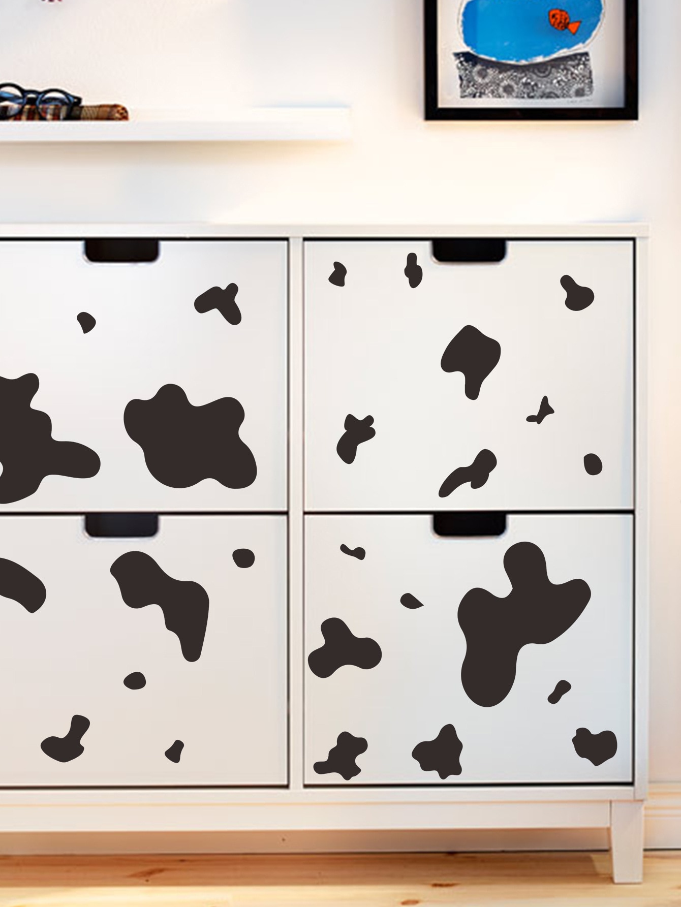 【BestGO】Cow Pattern Wall Stickers Kids Room Decor Bedroom Living Room Sofa Background Wall Decoration Nursery DIY Wallpaper. 