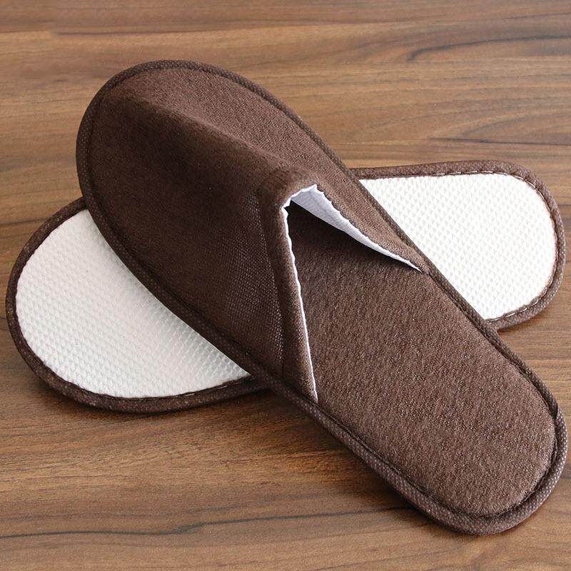 【WEJA】1pair Unisex Slippers Hotel Travel Spa Portable Slippers Disposable Home Guest Indoor Cotton Fabric Slipper. 