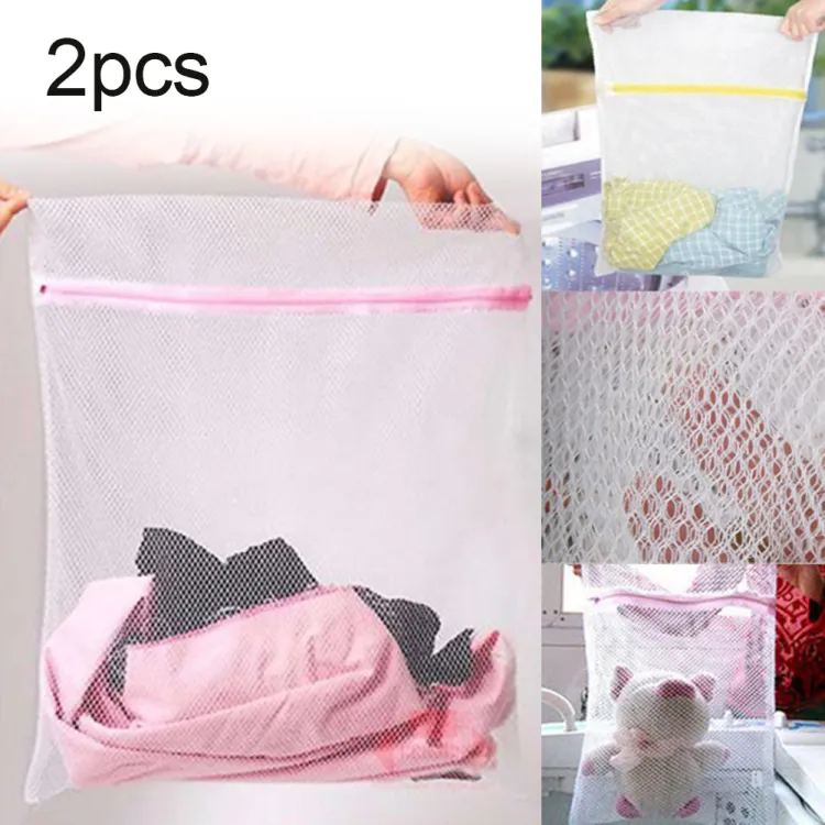 GOIKEA 2Pcs Clothes Bra Underwear Laundry Bags Reusable Mesh Net Zipper  Washing Pouch