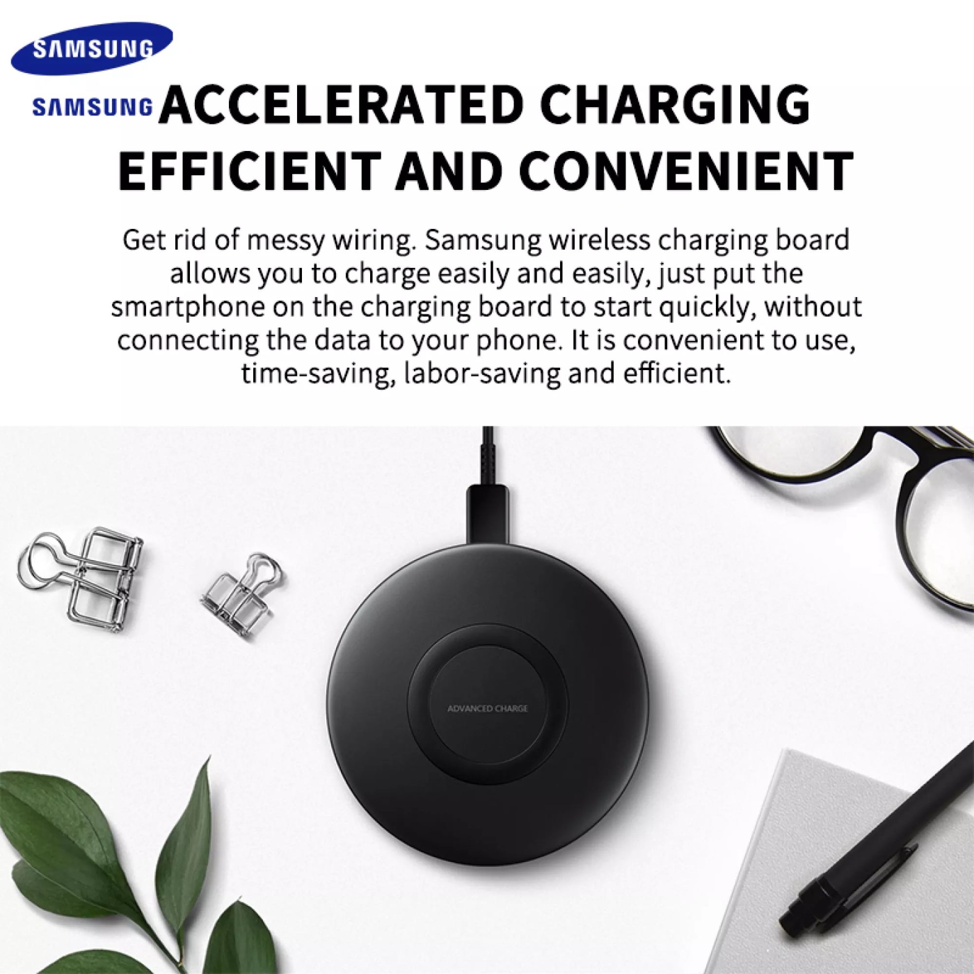 100%Original Samsung Wireless Charger Original EP-P1100 15W Qi Smart Fast charging adapter with Type C USB Interface For Samsung Galaxy S10 S9 S8 Note 10+ 9/iPhone X XR XS 8/ Smart Pad. 