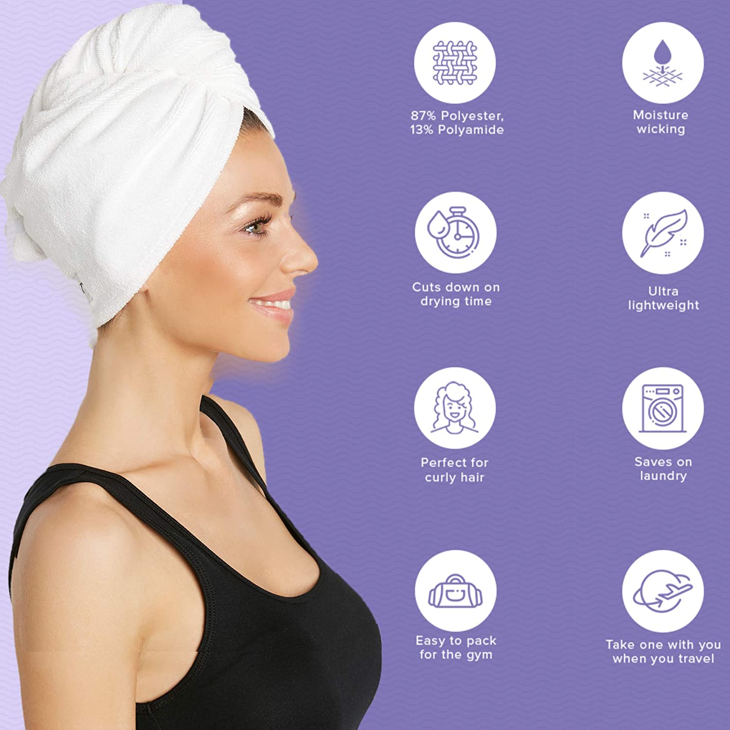 Towel turban for curly hair hot sale