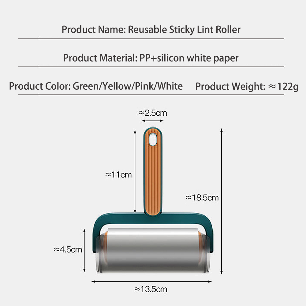 Reusable Sticky Lint Roller, Portable Pet Hair Sticky Roll Dust Hair Remover Cloth Sofa Curtain Bedsheet Cleaner. 