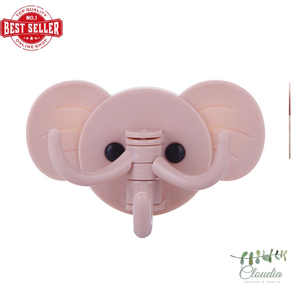 Elephant Shape Strong Adhesive Wall Hanging Sticky Hook Kitchen Bathroom Wall Door Fashion Decor Seamless Hook Bathroom Hooks. 