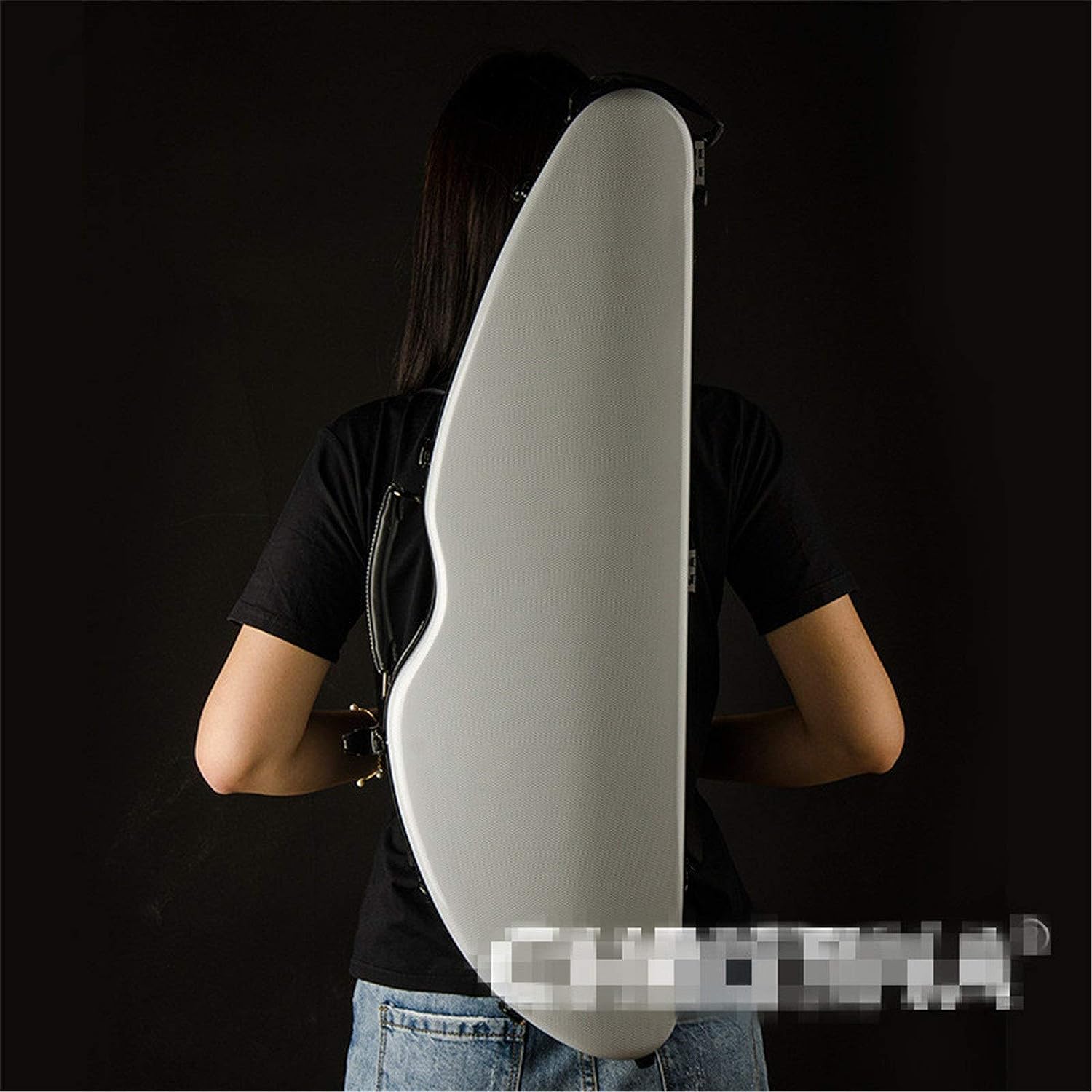 Half Moon Model Violin Case 4/4 Mixed Carbon Fiber Strong & Light case with Hygrometer. 