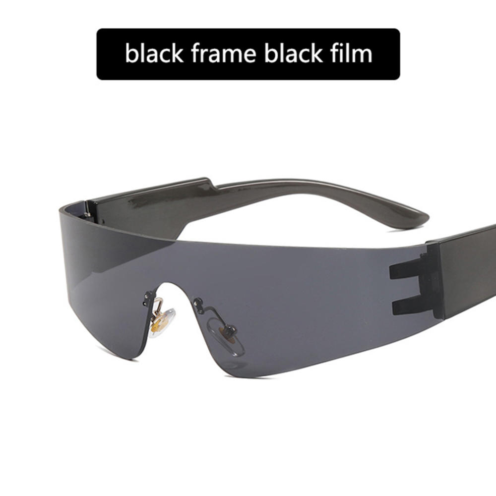 Women's Colorful Sunglasses Men's One-piece Sunglasses Punk Eyewear Trendy Goggles Sport Sunglasses. 