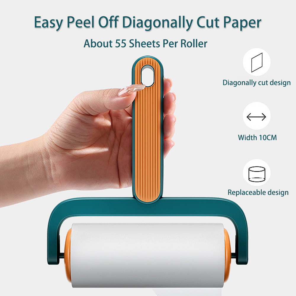 Reusable Sticky Lint Roller, Portable Pet Hair Sticky Roll Dust Hair Remover Cloth Sofa Curtain Bedsheet Cleaner. 
