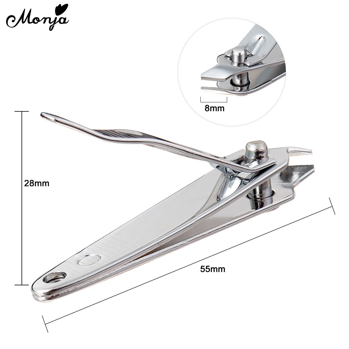 Monja 1Pcs  Manicure Nail Clipper Nail Cutter Stainless Steel Fingernails. 