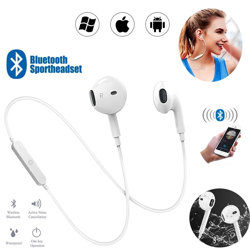 S6X Smart Wireless Bluetooth Earphone with Mic - Sports Stereo Headphone for All Smart Phone 104810270 NN Collection