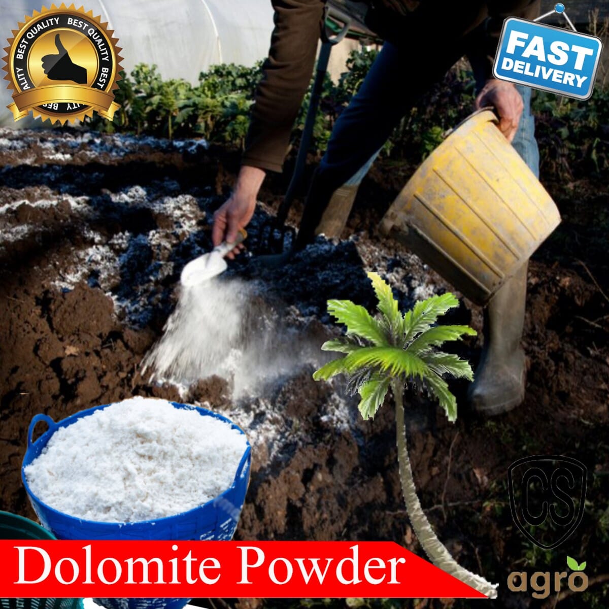 Dolomite 2Kg for Home Garden Fertilizer Coconut. 