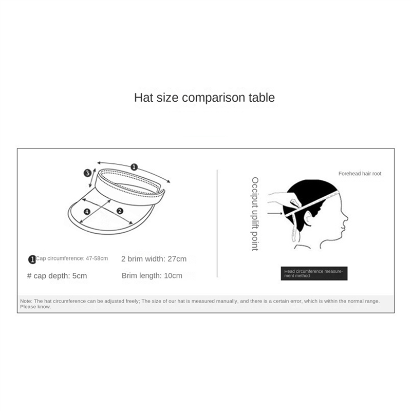 PGM 1 Piece Headless Large Brim UV Resistant Sun Cap Fishing Hiking UV Protection Cap ,White. 