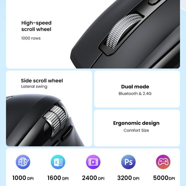 UGREEN M751 MULTI MODE WIRELESS MOUSE - 45792. 