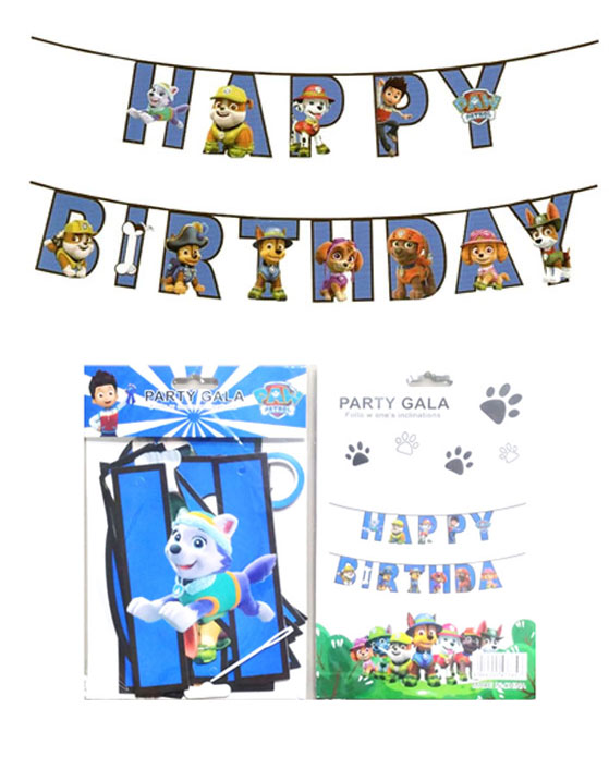 Police Dog Cardboard Party Gala Bunting Letter Banner Happy Birthday Party Decorations paw patrol. 