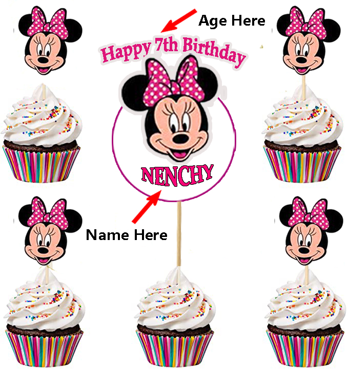 Printable Mickey Mouse Birthday Cake Topper. Custom Name & Age -   Portugal