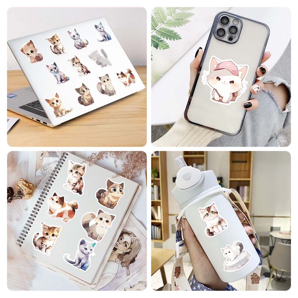 20/40pcs Cat Stickers Cute Pussy Cats Stickers for Laptop Scrapbook Journal Kids Girls Boys Stickers. 