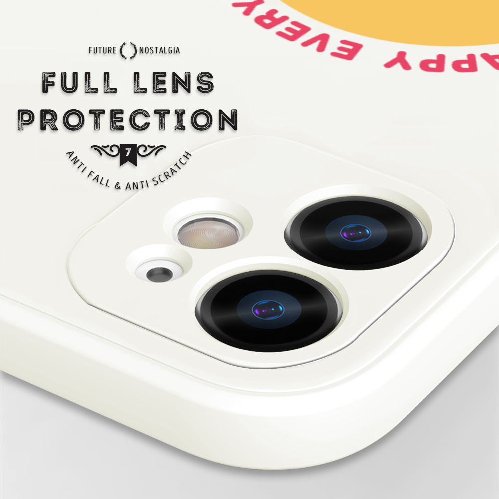 Hontinga for Huawei P30 Lite Case Side Design Cartoon Smile Emoticon Back Cover Soft Square Edge Pattern Liquid Silicone Phone Cases. 