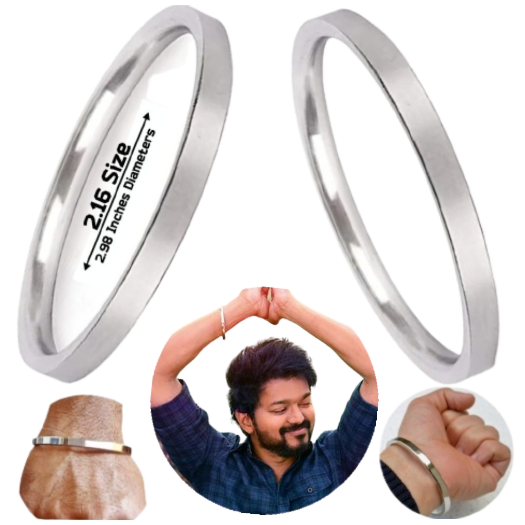 Stainless Steel Men’s Wrist Bangle 23cm Round Fashion Jewelry Gift