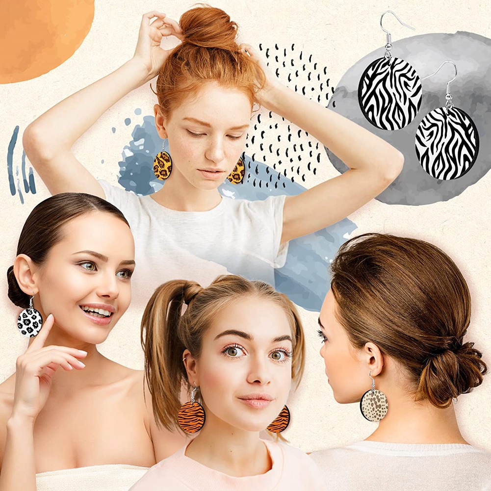 OYPFXMI 30Pcs Sublimation Blank Earrings Round MDF Board White Earrings Heat Transfer Earrings Unfinished for Jewelry DIY Making. 
