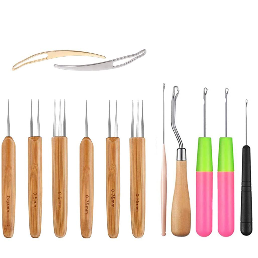 LKPCIGCXM Dreadlock Crochet Hooks - Dread Lock Tool Set,Latch Hook Crochet Needle Set for Braid Hair,Carpet Making and Other Craft