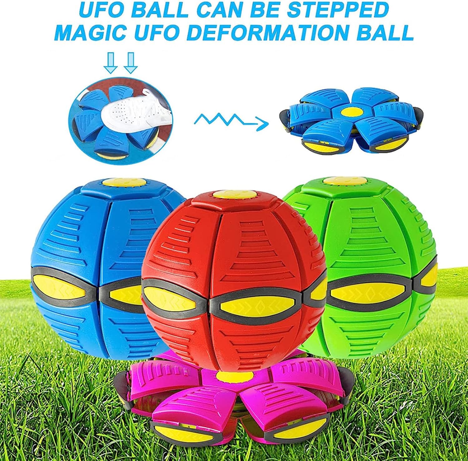 Magic Flying Saucer Ball UFO Flat Throw Disc Ball with LED Light Toy Outdoor Kid's Sports Balls toy. 
