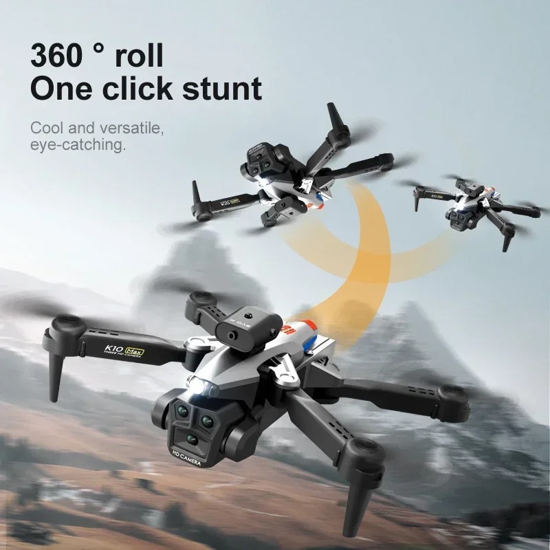 OBSTACLE K10 Max Drone 4k HD Three Camera Four Way Obstacle Avoidance. 