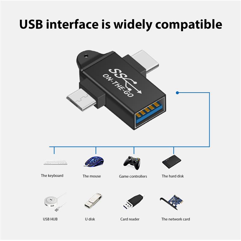 USB C to USB 3.0 OTG Converter USB 2 in 1 Type C Micro-OTG Adapter. 