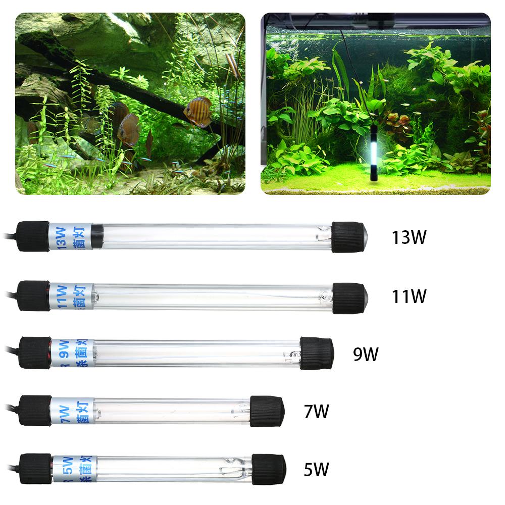 7W UV Light aquarium light Sterilization Lamp Submersible Ultraviolet Sterilizer Water Disinfection for Aquarium Fish Tank Pond AC220-240V. 