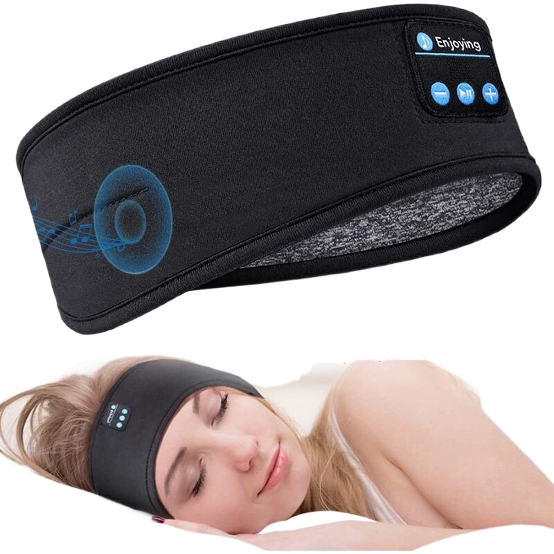 Bluetooth Headphones Sports Sleeping Headband Wireless Music Eye Mask Elastic Sweatproof Headset for Travel and Relaxation. 