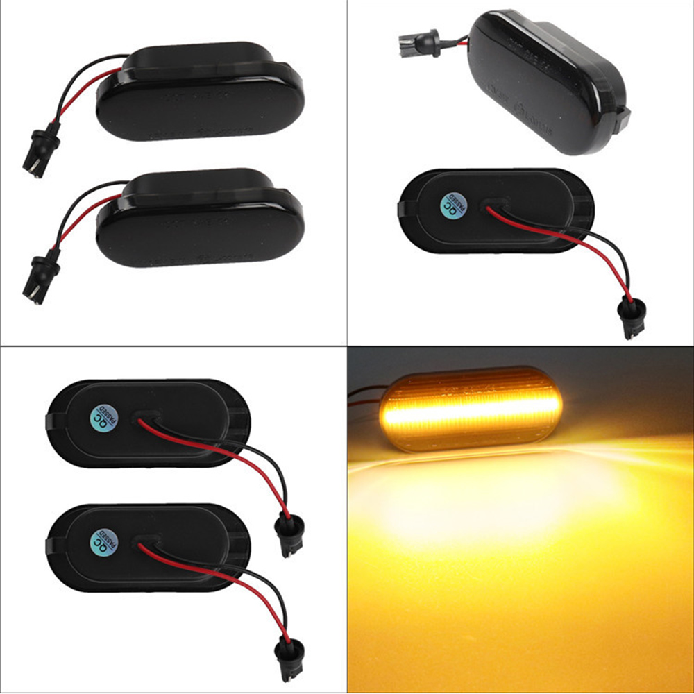 2pcs Dynamic LED Side Marker Turn Signal Light Blinker Light Replacement For VW Golf/ Passat/ Polo/ Sharan. 