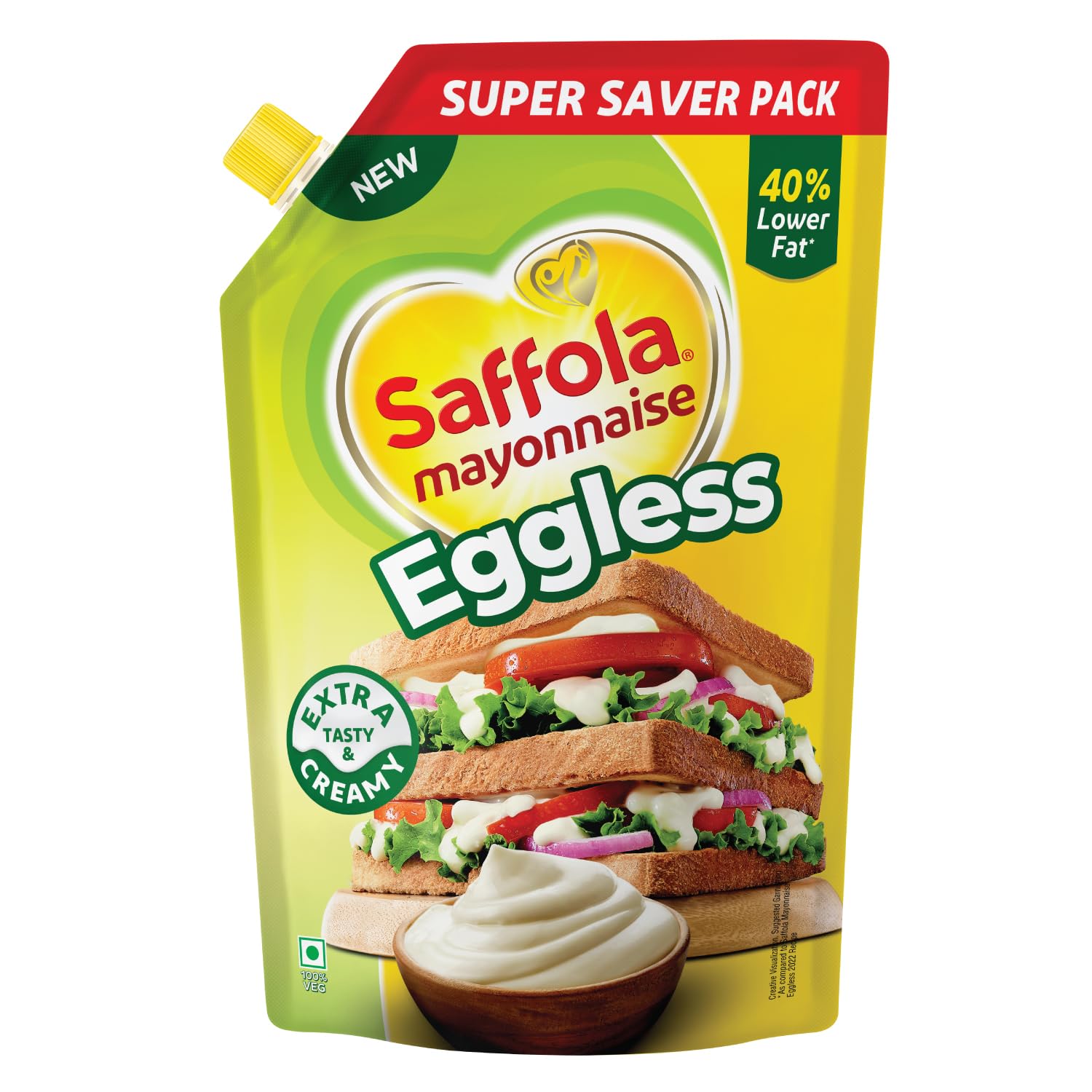 Saffola Mayonnaise Eggless | Extra Creamy & Tasty, 700/750g | Veg Mayonnaise for sandwich, wraps, pastas, burgers & a dip (FROM INDIA) SAB