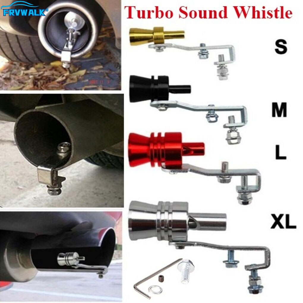 【Silver S】 Universal Sound Simulator Car Sound Whistle Vehicle Refit Exhaust Turbo Whistle Car Turb Muffler. 