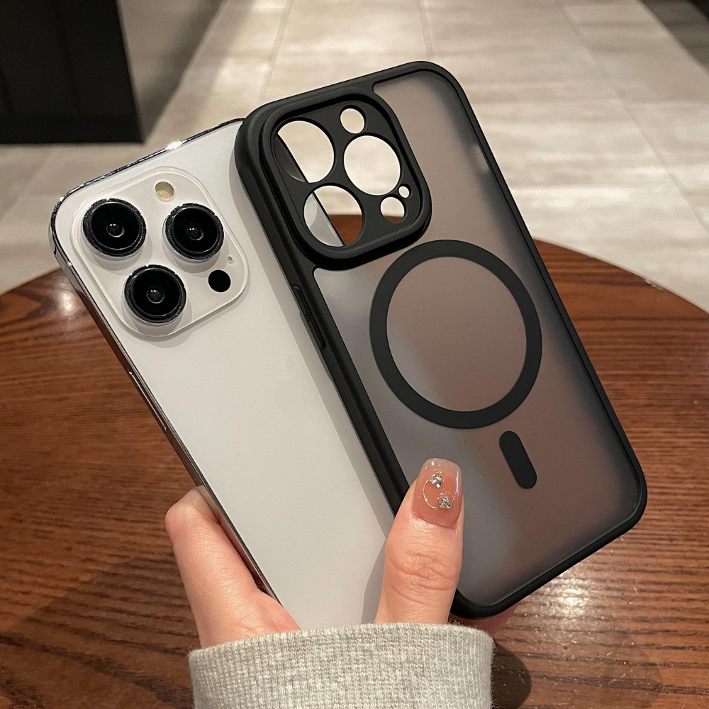 HOCE Frosted Magnetic Phone Cases For iPhone 11 12 13 14 15 Pro Max 14 15 Plus Magsafe Case Skin Feel Matte Black Cover. 