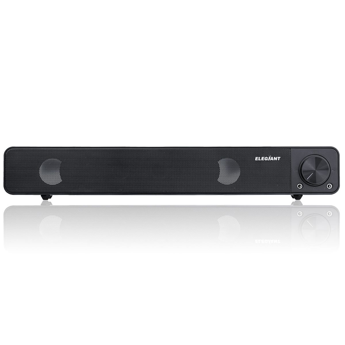 ELEGIANT Mini Wired Soundbar Stereo USB Powered Computer Speakers LED Light Volume Control With Mic for TV PC Tablets Desktop Projector. 