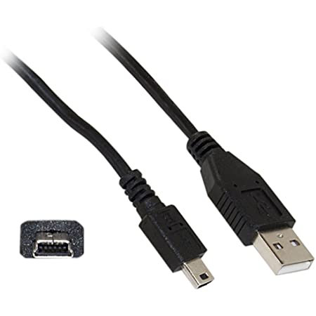Mini USB Cable 2.0, Type A Male/Mini-B Male, A Male to 5 Pin Mini-B ...