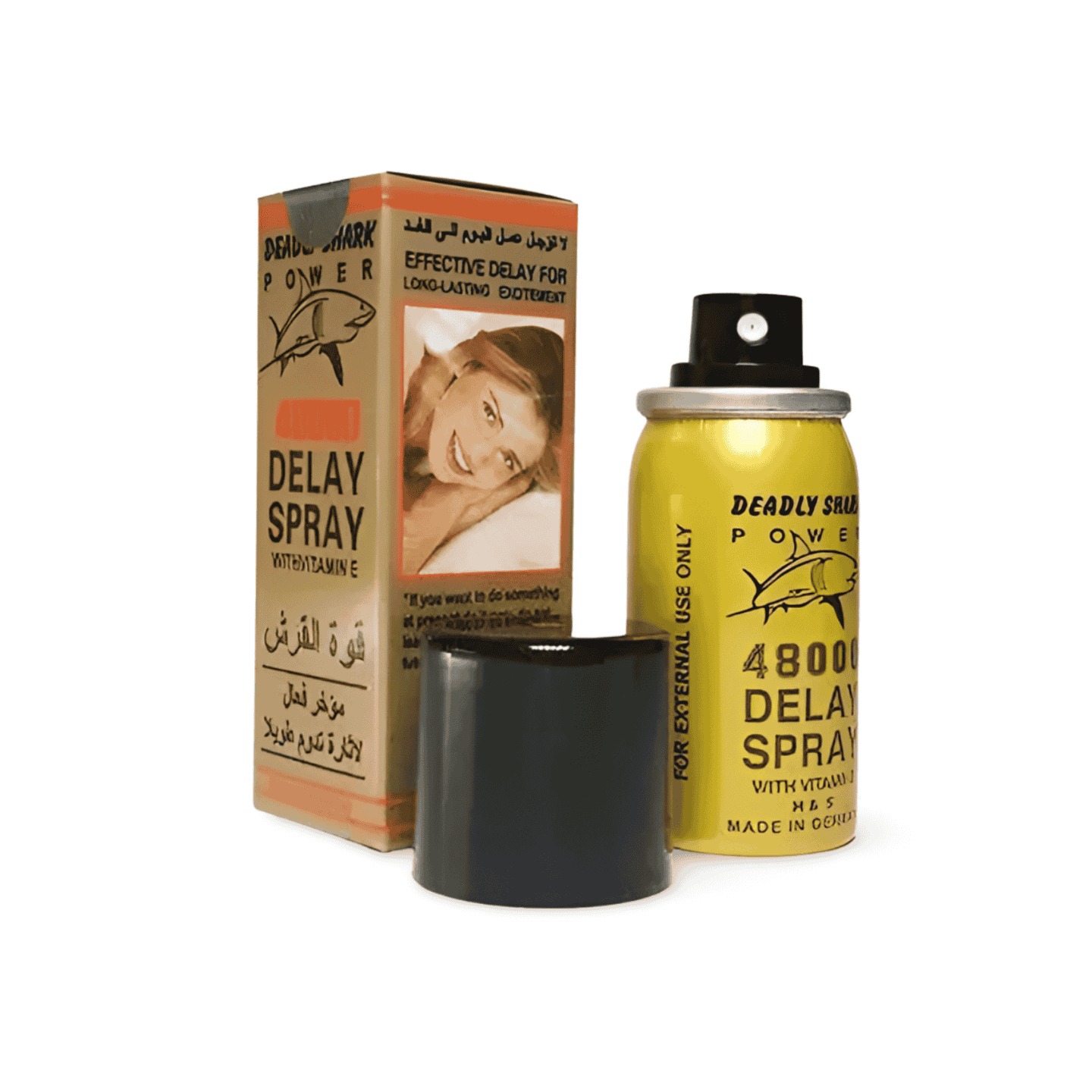 18+ Delay Spray Long Time Delayed Spray Deadly Shark 48000 Strong Men's Delay, Long Time Spray with Extra Vitamin E Advance Formula Made In Germany Viga Deadly Shark Power. 