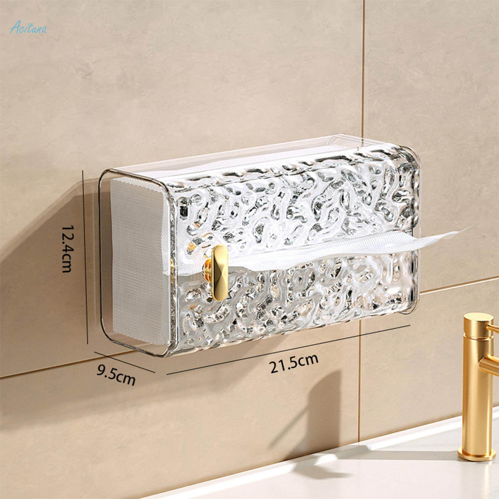 Tissue Box Holder Wall Mount Easy Install for Countertop Living Room