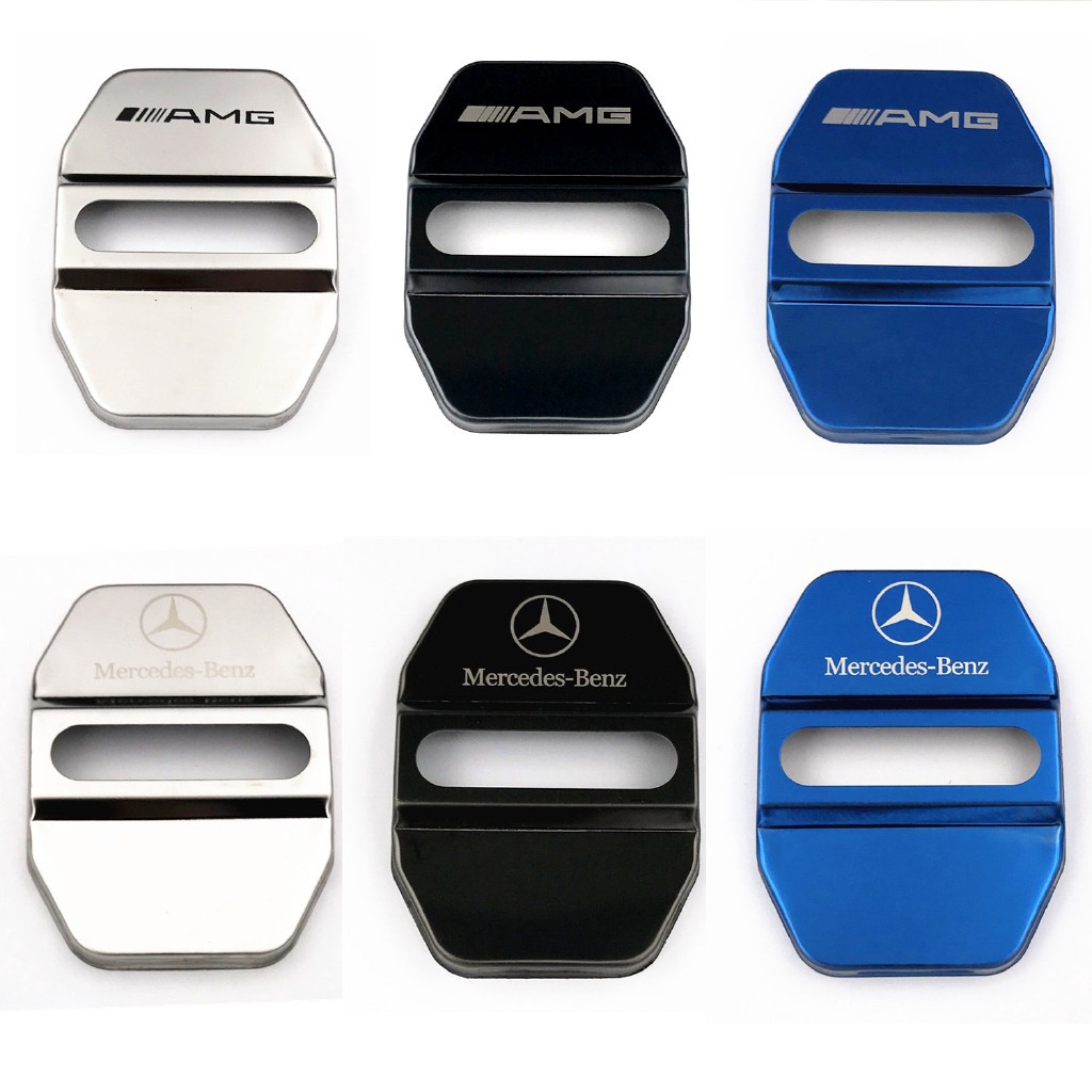 New 4pc BENZ door lock cover glc GLC 260 E-cla 200 300l car door lock protection cover AMG modification electroplated door lock cover. 