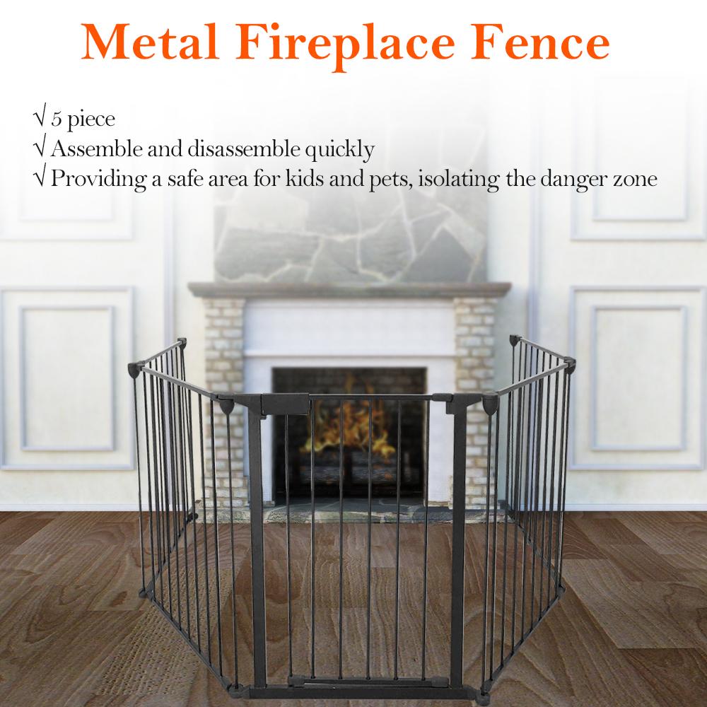 baby gate around fireplace
