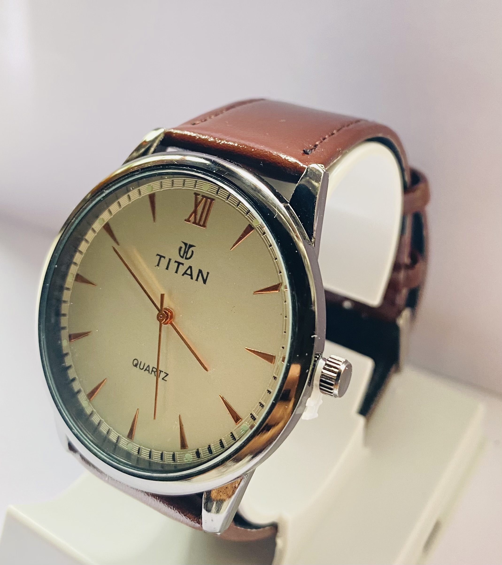 Titan leather watches hot sale for gents