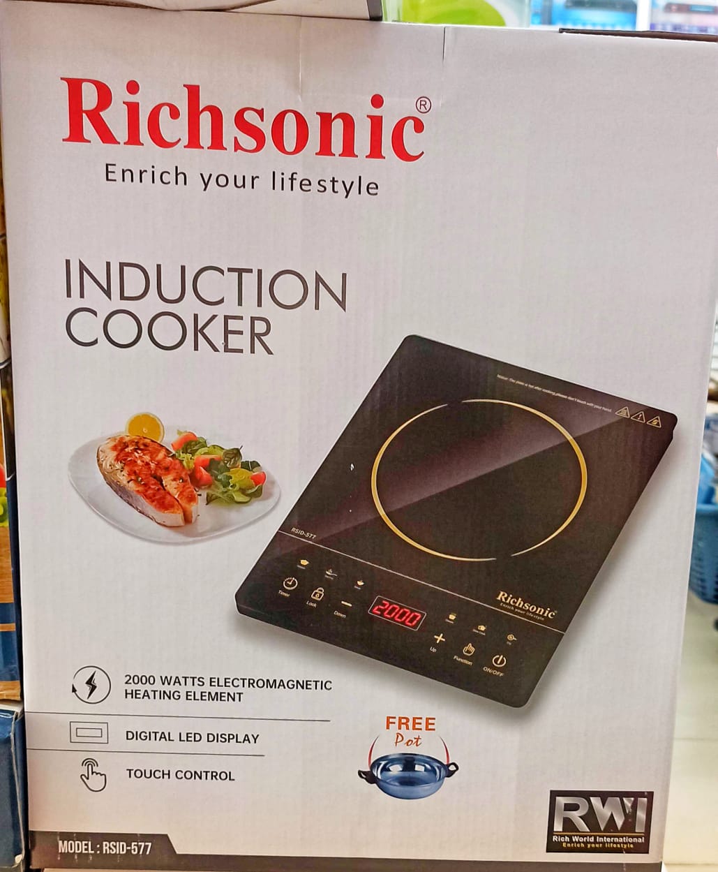 Richsonic RHID-577 High-Quality Induction Cooker 200W (1Year Warranty). 