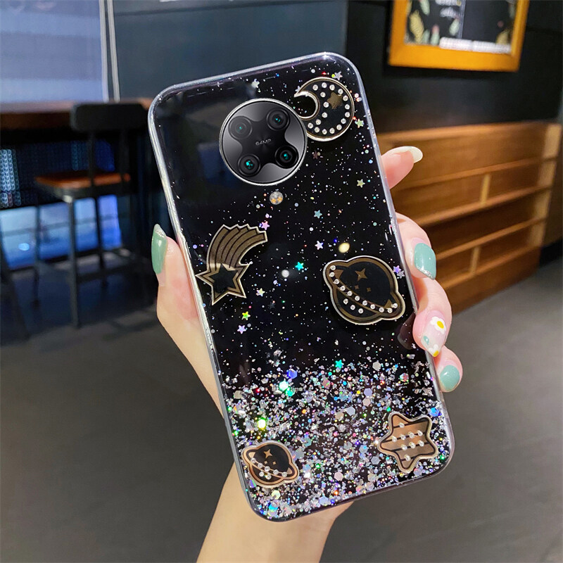 Phone case Xiaomi Poco F2 Pro Shiny Ring Case Glitter Soft Transparent Space Planet Cases For Mi Poco F2 Pro Back Cover Stars Moon Girls. 