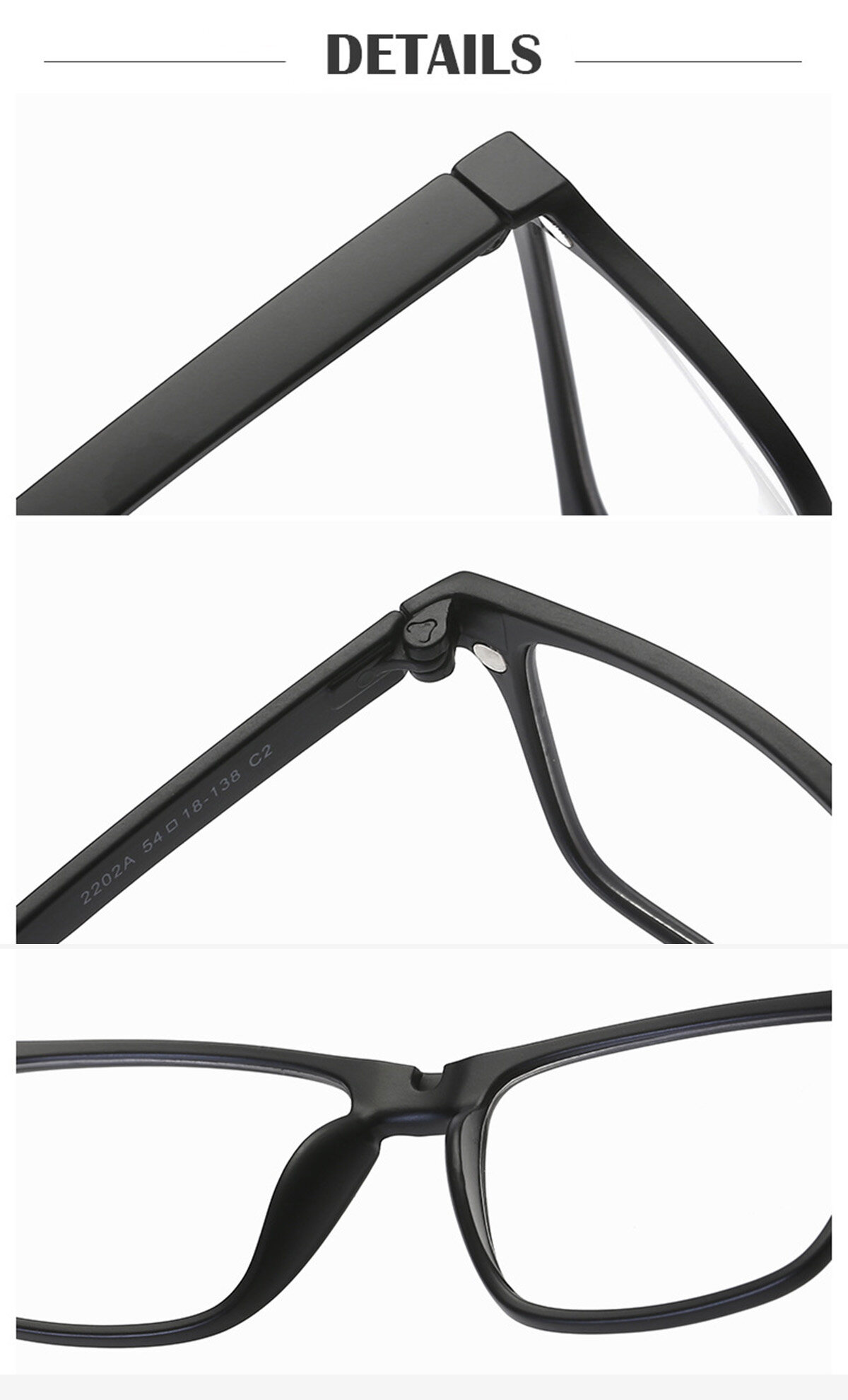 6 in 1 Magnetic Sunglasses (2202A) Clip On Spectacle Snap On Glasses EyeglassesMini - Figures. 