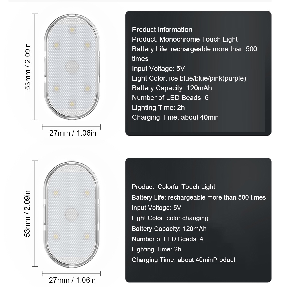 USB MINI Lights Magnetic Touch Light Ceiling Lamp Indoor Car Lighting SB Rechargeable Ceiling Reading Light Map Dome Light Car Interior Light. 