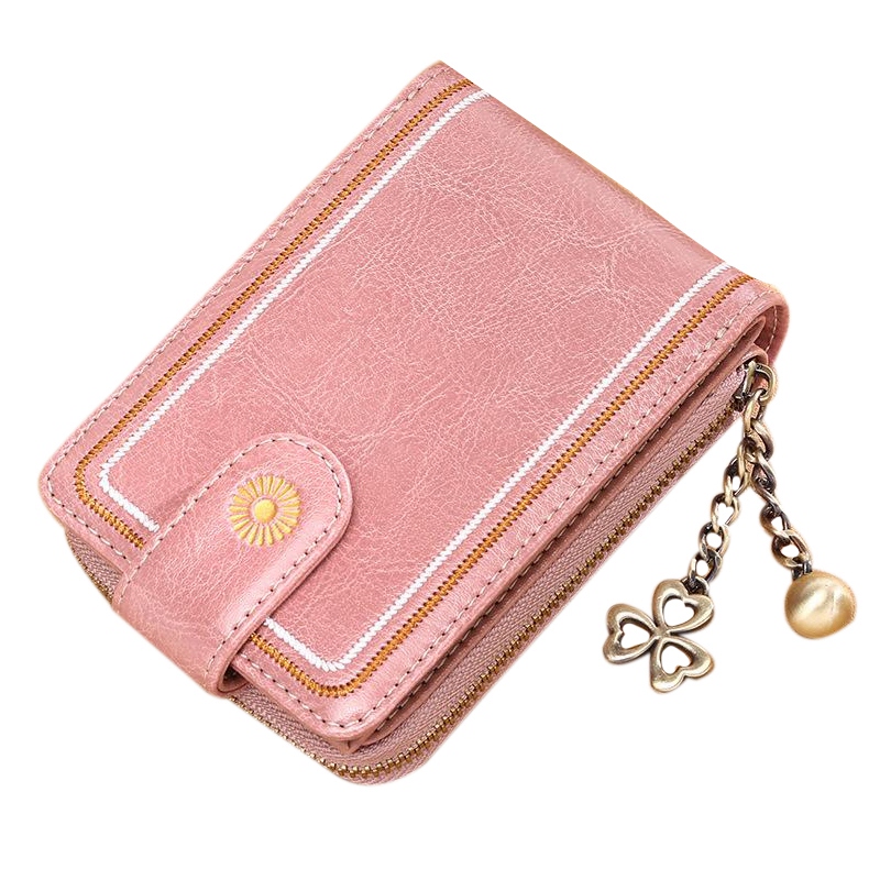 ladies leather wallet with coin purse